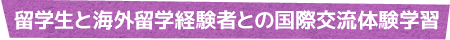 留学生と海外留学経験者との国際交流体験学習