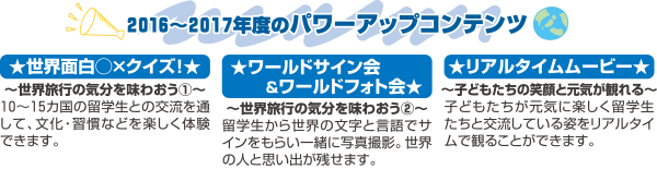 2016〜2017年度のパワーアップコンテンツ