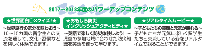 2016〜2017年度のパワーアップコンテンツ